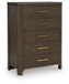 Radkin - Five Drawer Chest - Burnished Brown
