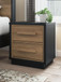 Kozmour - Two Drawer Night Stand - Black / Brown
