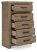 Oliandon - Five Drawer Chest - Light Brown