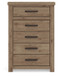 Oliandon - Five Drawer Chest - Light Brown