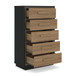 Kozmour - Five Drawer Chest - Black / Brown