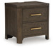 Radkin - Two Drawer Night Stand - Burnished Brown