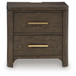 Radkin - Two Drawer Night Stand - Burnished Brown