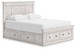 Makidern - Panel Storage Bed With Under Bed Storage Unit And Storage Footboard
