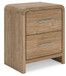 Gramburg - Two Drawer Night Stand - Warm Natural Brown
