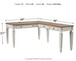 Realyn - Home Office L Shaped Desk - White / Brown