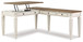 Realyn - L Shaped Desk With Lift Top - White / Brown