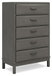 Mazing - Five Drawer Chest - Gray