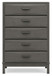Mazing - Five Drawer Chest - Gray