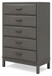 Mazing - Five Drawer Chest - Gray