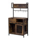 Furniture Style 2 In 1 Pet Friendly Dog Crate Composite Desk Hutch - Rustic Brown