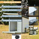 Modern Design Outdoor Dog House With Food Bowl And Wheels Pine - Gray / White