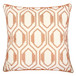 Geometric Embroidered Throw Pillow - Rust