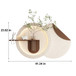 Adjustable 3 Color LED Sandstone Double Disc Wall Art With Simulated Greenery, Vase & Rabbit Statue - Light Coffee