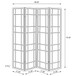 4 Panel Folding Screen With Floral Motif - Black