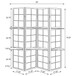 4 Panel Folding Screen With Shelves - Brown