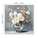 Chrysanthemum Vase Canvas Wall Art Decor Country - Stone White