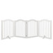 4 Panel Freestanding Pet Gate With Foldable Design And Support Feet - White