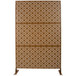 Freestanding Decorative Privacy Screen For Deck Balcony Patio, Metal Privacy - Brown