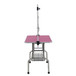 Folding Dog Pet Grooming Table Stainless Steel Frame Rubber Mat On Board With Adjustable Arm And Clamps Pet Dog Cat Grooming Table