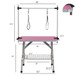 Folding Dog Pet Grooming Table Stainless Steel Frame Rubber Mat On Board With Adjustable Arm And Clamps Pet Dog Cat Grooming Table