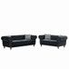 Chesterfield 3 And 2 Seater Upholstery Sofa With Roll Armrest & Nailhead Fabric Couch