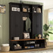 Entryway Hall Tree With Bench, 3 Top Cubbies & Bottom Storage Space