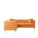 Oversized L - Shaped Corner Sofa, 5 Seater Sectional With 3 Cushions, Living Room Furniture - Orange