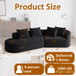 Upholstered Oversized Sectional Sofa, 4 Seater Extra Deep & Wide Seat Curved Cloud Couch With 4 Throw Pillows, Free Combination Living Room - Black