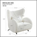 Wingback Armchair & Ottoman Combo For Living Room - White