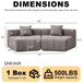 Curved Sectional Sofa With 2 Pillows For Living Room - Gray