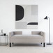 Upholstered Ottoman With 2 Bolster Pillows For Living Room - Gray
