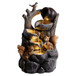 Outdoor Squirrel, Tiered Waterfall Fountain With LED Light For Patio - Gray