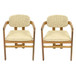 Outdoor Accent Armchairs For Patio (Set of 2) - Natural / Teak