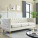 Upholstered Couch Sofa With Button Tufting For Living Room