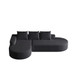 Modern Curved Sofa, L-Shaped Modular Sectional Set With 3 Pillows