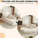 Semi Circular 2 In 1 Sofa Bed With Neck Pillow