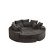 Round Oversized Sofa Bed With 5 Throw Pillows