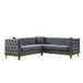 L-Shaped Corner Sofa, 5 Seater Sectional With Tufted Design