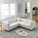 L-Shaped Corner Sofa, 5 Seater Sectional With Tufted Design