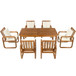7 Piece Outdoor Patio Dining Set With Removable Cushions