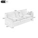 Modern 3 Seater Sofa With Side Storage Pockets For Living Room