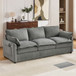 Modern 3 Seater Sofa With Side Storage Pockets For Living Room