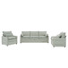 Modern Sofa Set With Double Layer Cushion And Side Storage Pockets