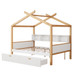 House Bed With Bookshelf Storage