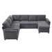 Convertible U-Shaped Sectional Sofa Bed With USB Ports And Storage