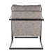 Roman - Lounge Chair And Ottoman - Black Metal And Gray Faux Leather