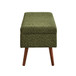 Storage - Bench - Brown Wood, Dark Green Fabric