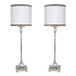 Clarity - Metal Buffet Lamp (Set of 2) - Brushed Nickel, Clear Crystal