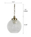 Globe - Glass Pendant Lamp - Clear Crackle Glass, Gold Plating '16